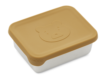 Liewood - AKO rustfristål madkasse - Mr. bear golden caramel